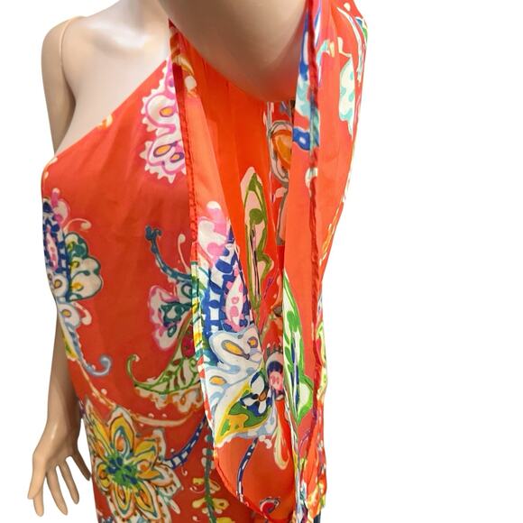 Lauren Ralph Lauren Floral One Shoulder Top Medium Flowy Vacation Colorful - Picture 4 of 9